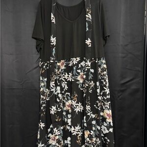 Floral Black Dress